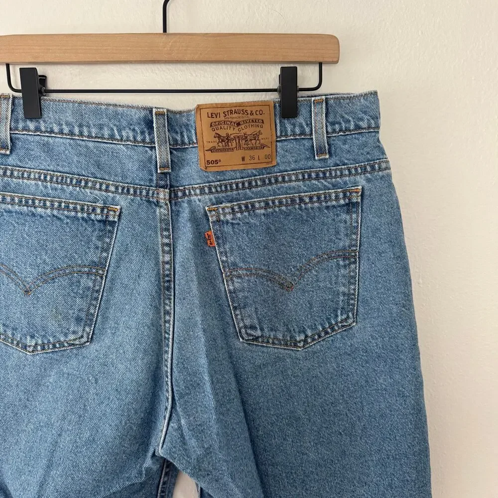 Levi's Orange Tab 505 Long Denim Shorts Waist 36